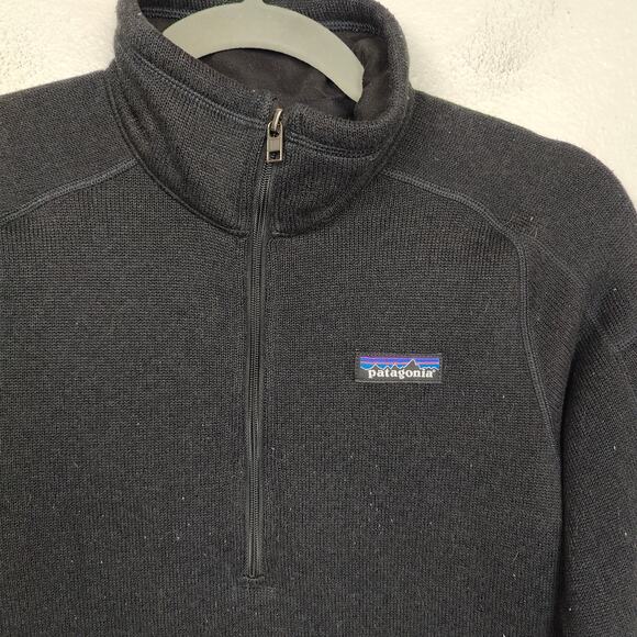 Patagonia Better Sweater 1/4-Zip Fleece Jacket Womens Small Black Service Titan - Picture 3 of 8